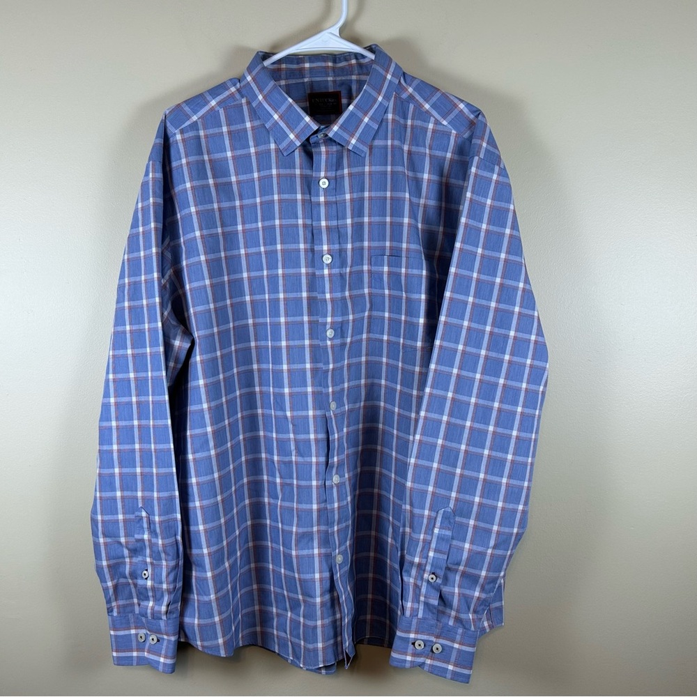 Untickit 2XL Men’s 100% Cotton Plaid Button Down Long Sleeve